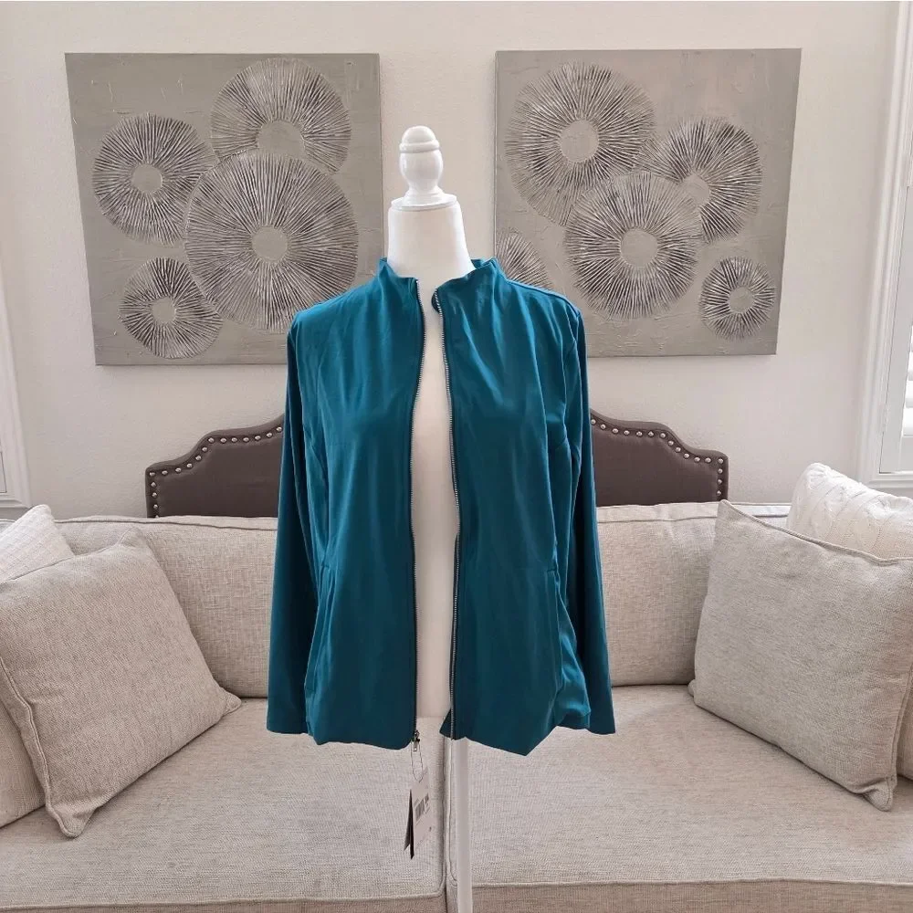 Nike Yoga Luxe Dri Fit Full Zip Women’s Teal Jacket Size 1X